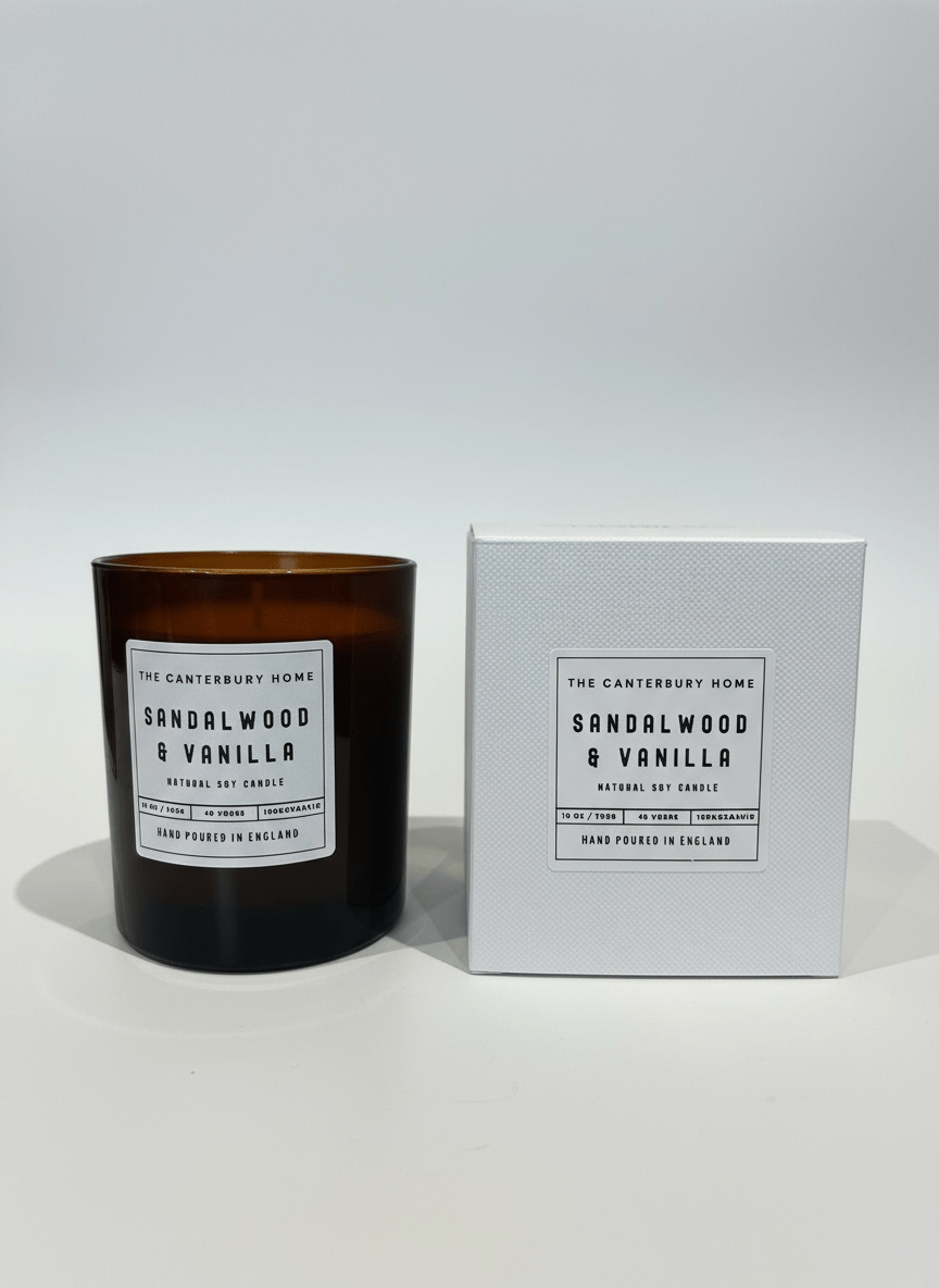 Signature Candle – Amber Edition (30cl) - Sandalwood & Vanilla - The Canterbury Home