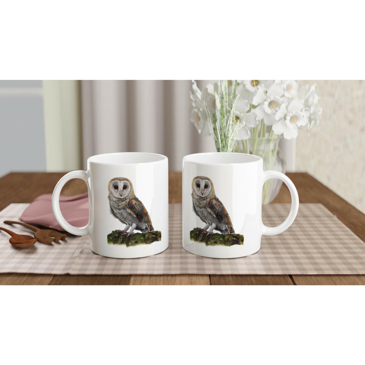 Barn Owl Mug – 11oz Ceramic Wildlife Coffee Cup