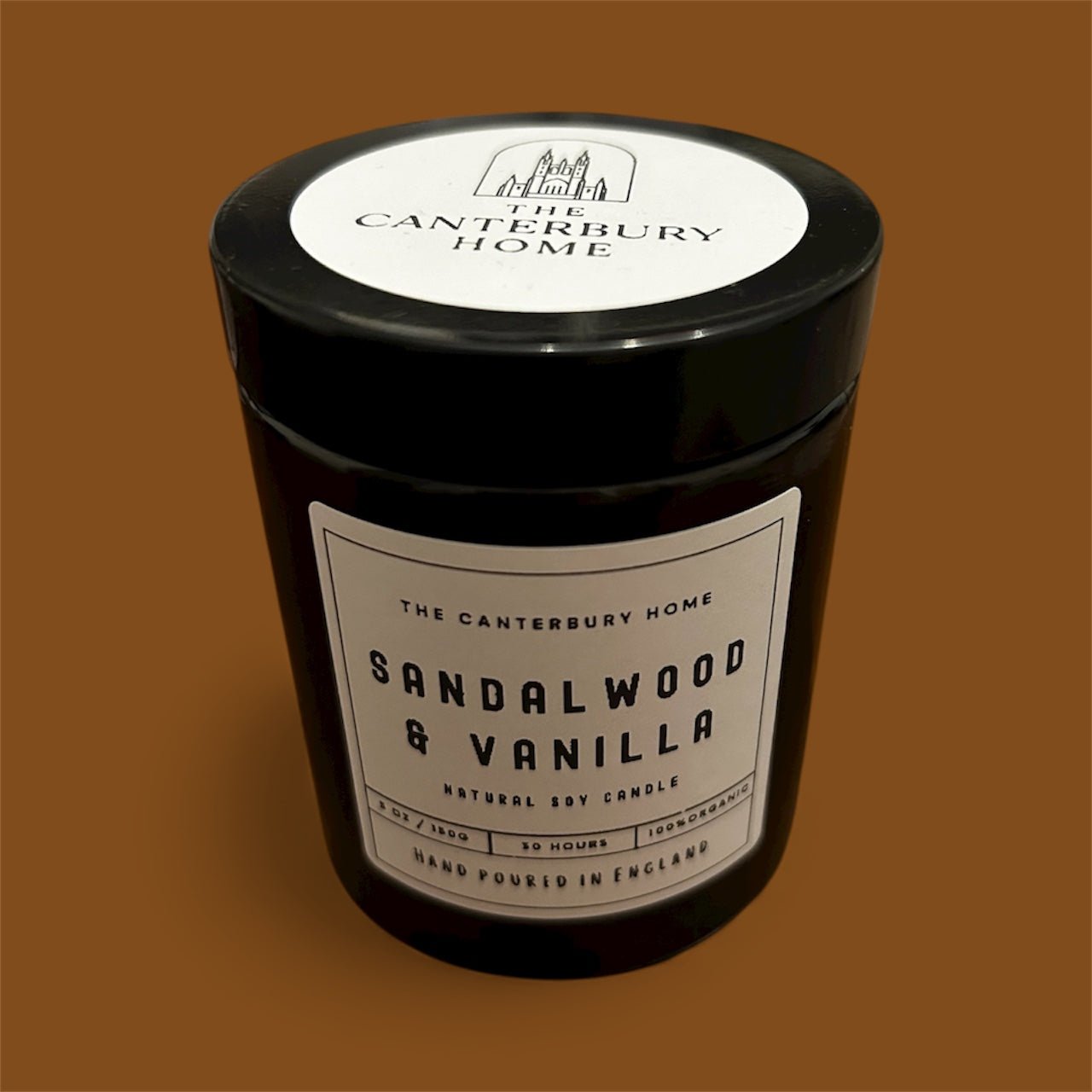 Classic Amber Candle – 15cl Jar - Sandalwood & Vanilla - The Canterbury Home