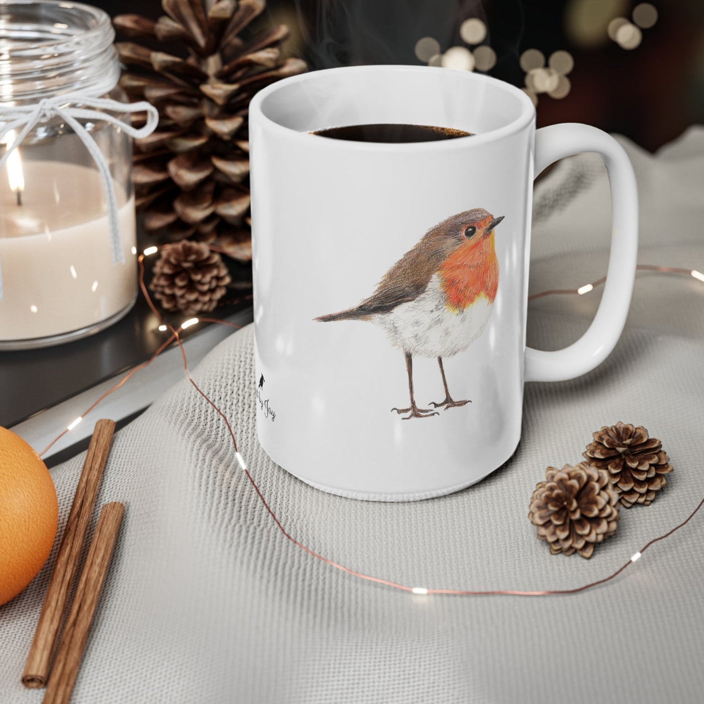 Robin Bird Mug – Ceramic Wildlife Coffee Cup