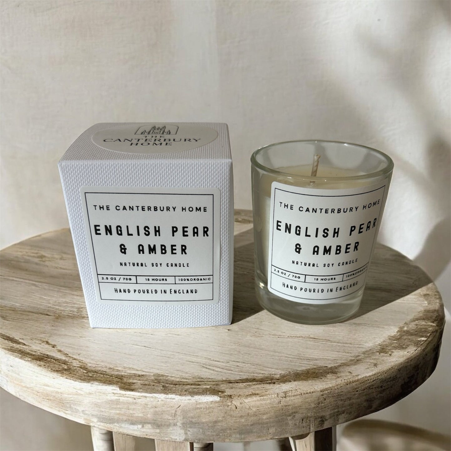 English Pear & Amber Travel Candle - The Canterbury Home
